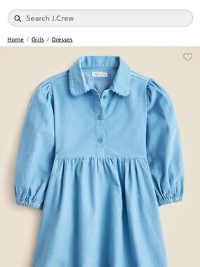 Crewcuts Soft Blue Collared Puff-Sleeve Dress